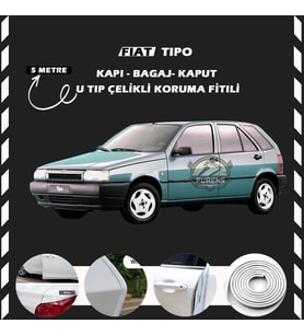 Fiat Tipo Oto Araç Kapı Koruma Fitili 5metre Parlak Beyaz Renk