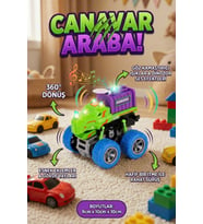 Işıklı Ve Sesli Dinozor Canavar Kamyon - 360° Dönen Sürtmeli Akrobasi Arabası - Oyuncak Araba