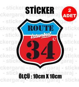 34 istanbul memleket rota gidiş etiket sticker çıkartma - 2 adet - motosiklet araba otomobil kamyon kamyonet cam uyumlu