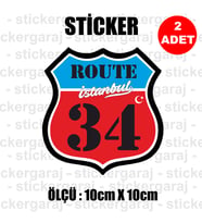 34 istanbul memleket rota gidiş etiket sticker çıkartma - 2 adet - motosiklet araba otomobil kamyon kamyonet cam uyumlu