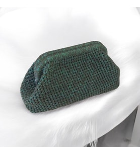 El Yapımı Simli Kadın Clutch Çanta – Şık Davet ve Gece Çantası