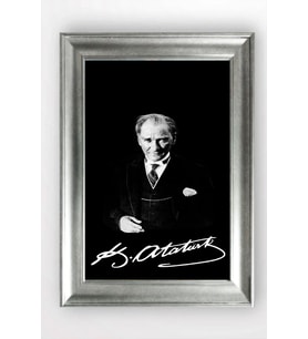 Gümüş Çerçeveli Atatürk Tablo cv1051