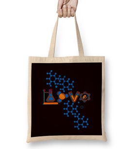 Love Chemistry Science Laboratory Medicine Pharmacist Clinic Bez Çanta Uzun Saplı