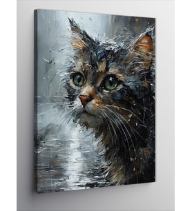 Kanvas Tablo Yağmur Ve Kedi