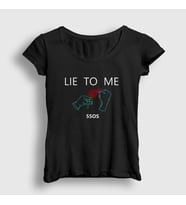 Presmono Kadın Siyah Lie 5 Seconds Of Summer T-Shirt 78893tt