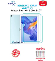 2 ADET Honor Pad X8 Lite 9.7"Tablet İçin Tam Uyumlu Ekran Koruyucu Şeffaf Cam Nano HD Esnek Kırılmaz