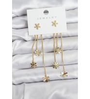 Papatya Model Gold Renk Pirinç Sallantılı Kadın Küpe 5886 - HPSBYI8639-1591