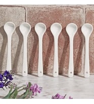 Kosova GSA-50  Porselen Büyük Beyaz 6'lı Çay Kaşığı Set 13 cm (49850)