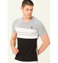 T8593 DEWBERRY ERKEK T-SHIRT-GRİ