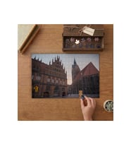 Saat Kulesi - Şehir Manzarası - Tarihi Yapı Tasarımı 240 parça Ahşap Puzzle Ahşap Kutuda MP05981