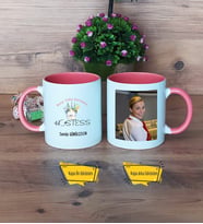 Hostes Kupa Bardak Pembe Fotoğraflı Dünya Hostesler Günü Hediyesi