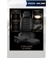 volvo s40 2009 Koltuk ve Kılıf uyumlu Minder Lüks Siyah Yastık 2 Minder 2 Yastık