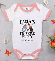 BK Kids Kişiye Özel Pembe Bebek Body Zıbın - Model 26