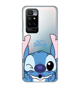 Redmi 10 2022 Uyumlu We Love Stitch Desenli Şeffaf Telefon Kılıfı