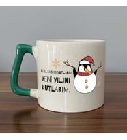 Noel Babayı Şutlarım Baskılı Yeşil Kulplu D Yılbaşı Kupası