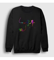 Presmono Unisex Siyah Pulp Fiction Daft Punk Sweatshirt 60227tt