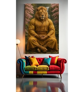 ASLAN SENSEİ 1 Ev Duvar Salon Güzellik Salonu Ofis Dükkan Dekarasyon Kanvas Tablo (Çok Renkli)