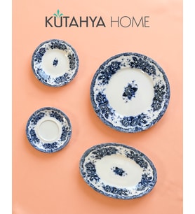 Blue Romance 20 Parça Porselen Kahvaltı Takımı Modern Tasarım - Vintage Model