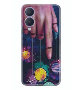 Vivo Y17s Kılıf Silikon Desen Özel Seri Finger Planet 1740