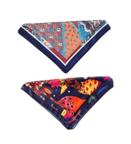 2 Li Saten Bandana Seti Saten Fular Saten Çanta Aksesuarı Özel Desen Bandana 45X50 Cm