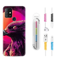 INFINIX Hot 8 9 10 11S Hot 10 Play 10T Kılıf Kablo Koruma Spiral Silikon Red Eagle 1752