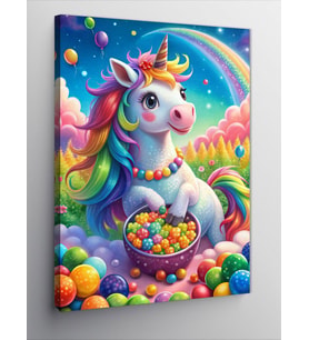 Kanvas Tablo Paskalya Ve Unicorn