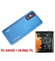 Tkgz Xiaomi Redmi NOTE 11 Arka Pil Batarya Kapağı + PİL MAVİ