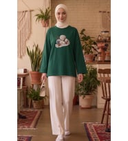 Baskılı Tunik 1739 - Zümrüt Yeşili