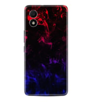 TCL 303 Kılıf Silikon Desen Özel Seri Blue Red Fire 1637