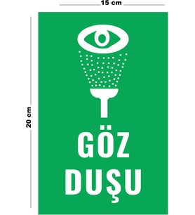 Metal Göz Duşu 15 Cm x 20 Cm Uyarı Levhası Yönlendirme Tabelası