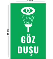 Metal Göz Duşu 15 Cm x 20 Cm Uyarı Levhası Yönlendirme Tabelası