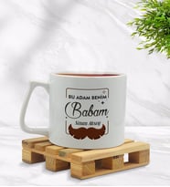 BK Gift Kişiye Özel Bu Adam Benim Babam Tasarımlı Middle Beyaz Kupa Bardak - Model 1