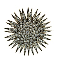 Aşina Gümüş Güneş Swarovski Taşlı Elmas Montür Yaka İğnesi Broş Sevgiliye Hediye