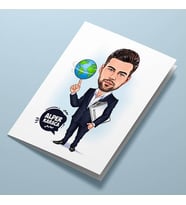 Kişiye Özel Dünyayı Parmağında Oynatan Adam Tebrik Kartı