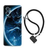 Tecno Spark 9 Pro Kılıf Silikon Boyun Askılı İpli Desenli Silikon Blue Planet 1610