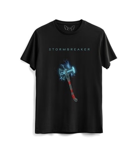 Thor Mjolnir Tasarımlı Resimli Hammer Çocuk Siyah Tshirt 