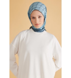 Belli Fresh Pure Eşarp 7-25 Mavi Karışık Desen 49998