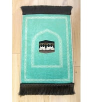 Mini Alın Seccadesi Kaymaz Taban Desenli Cep Tipi Seyahat Namaz Seccadesi - Turkuaz