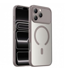 Coverzone ?phone 17 Pro Max ile Uyumlu Kamera Lens Korumal? Magsafe Destekli Kablosuz ?arj �zellikli Saydam Telefon K?l?f? AR