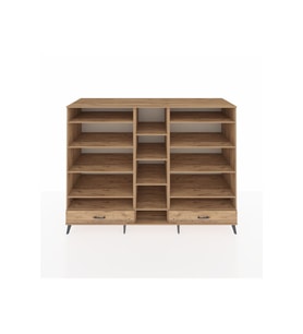Kronos Dolap 14 Raflı 2 Çekmeceli  220x59x163 Çam-Çam