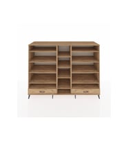 Kronos Dolap 14 Raflı 2 Çekmeceli  220x59x163 Çam-Çam