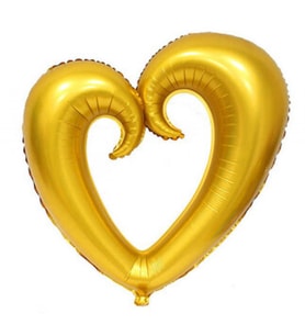 Folyo balon kalp ortası boş altın 96x109cm p1-