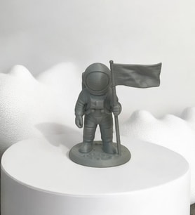 Astronot Sİyah PLA Doğal MAlzeme Oyuncak 13CM (Çok Renkli)