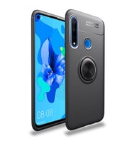 Huawei P40 Lite E Kılıf Yüzüklü Magnetli Ravel Case (Siyah)