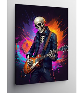 Kanvas Tablo Rockçı İskelet