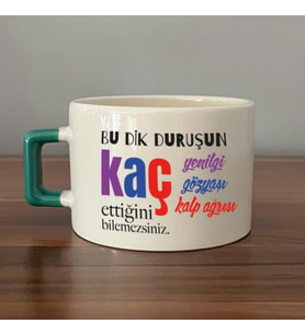 Bu Dik Duruşun Baskılı Kadınlar Günü Yeşil Kulplu C Fincan