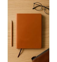 Çizgisiz Not Defteri, Taba Termo Deri Kapaklı Defter, 128 Yaprak A5 Defter, Ofis ve Kırtasiye (14cm x 21 cm) (Taba Kapak)