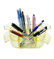 Masaüstü Ofis Şeffaf Sarı Kalemlik Organizer