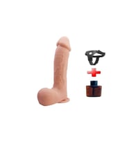 22,2 cm Belden Bağlamalı Realistik Vantuzlu Dildo Penis - Johnson