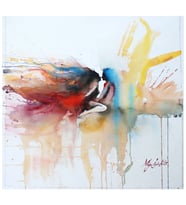 %100 El Yapımı Orijinal Aşkın Rengi Suluboya Tablo 57x53 cm Çerçevesiz